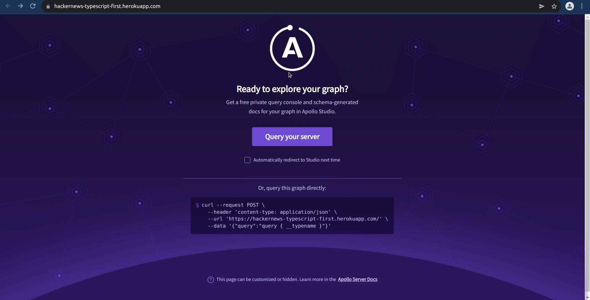 Running API operations in production server