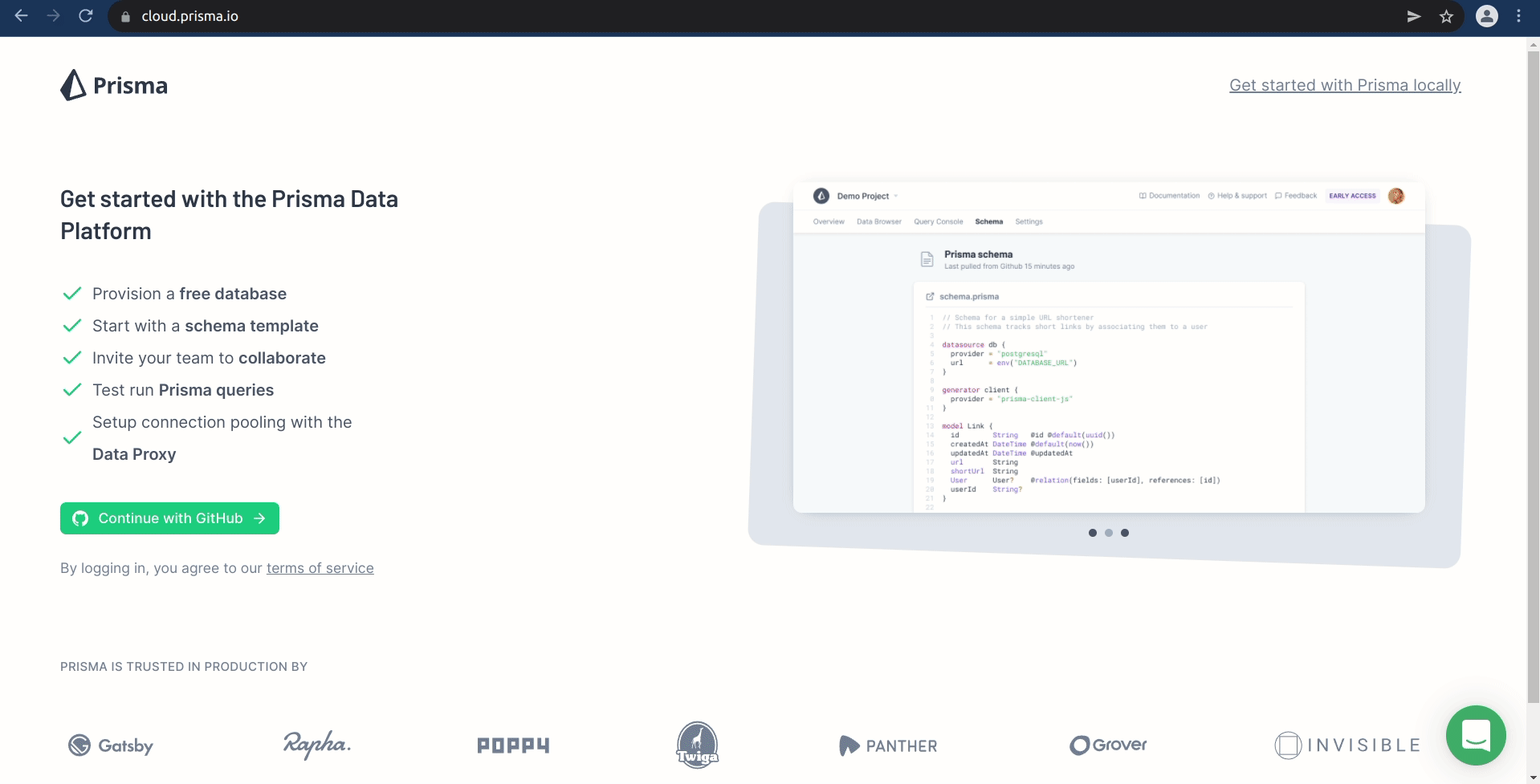 Onboarding the Prisma Data Platform