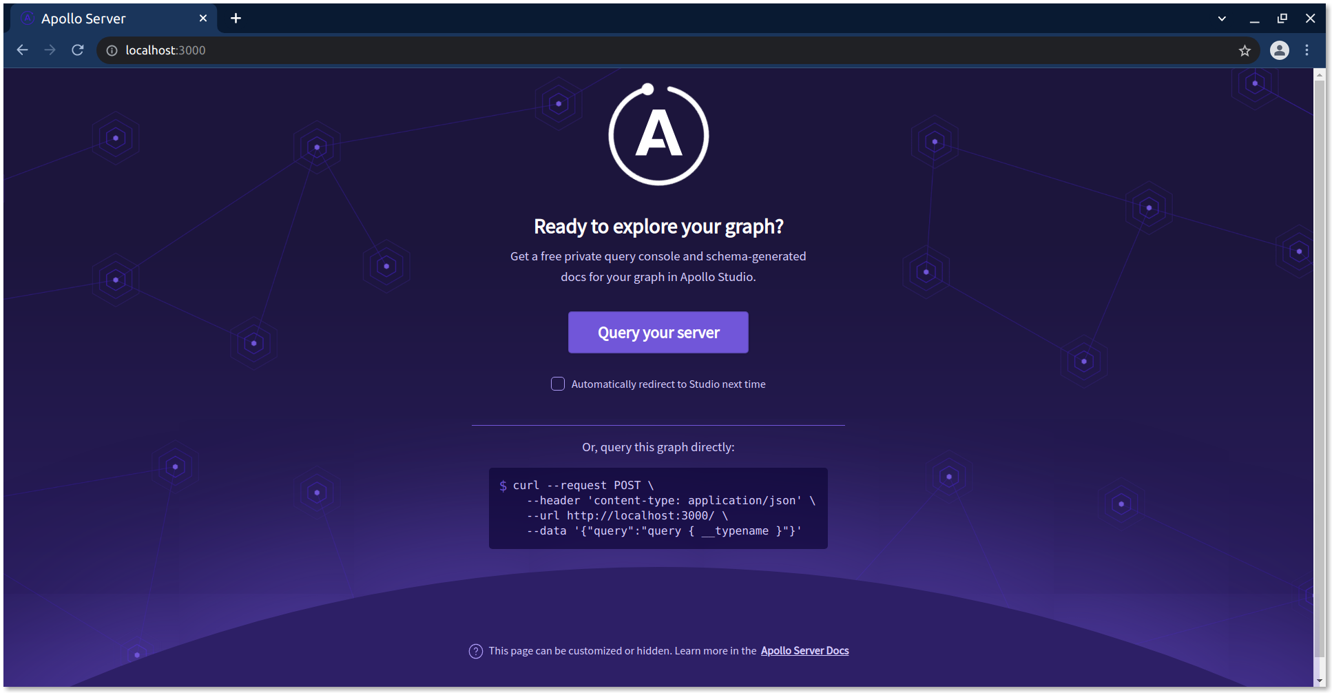 Apollo Server Landing Page