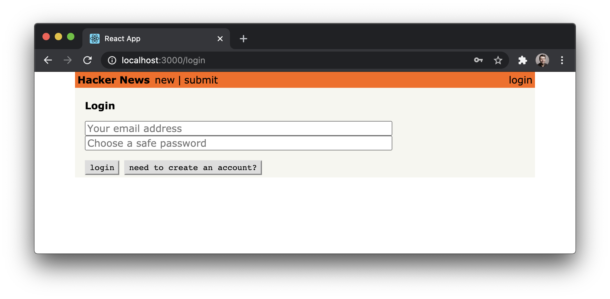 The Header component