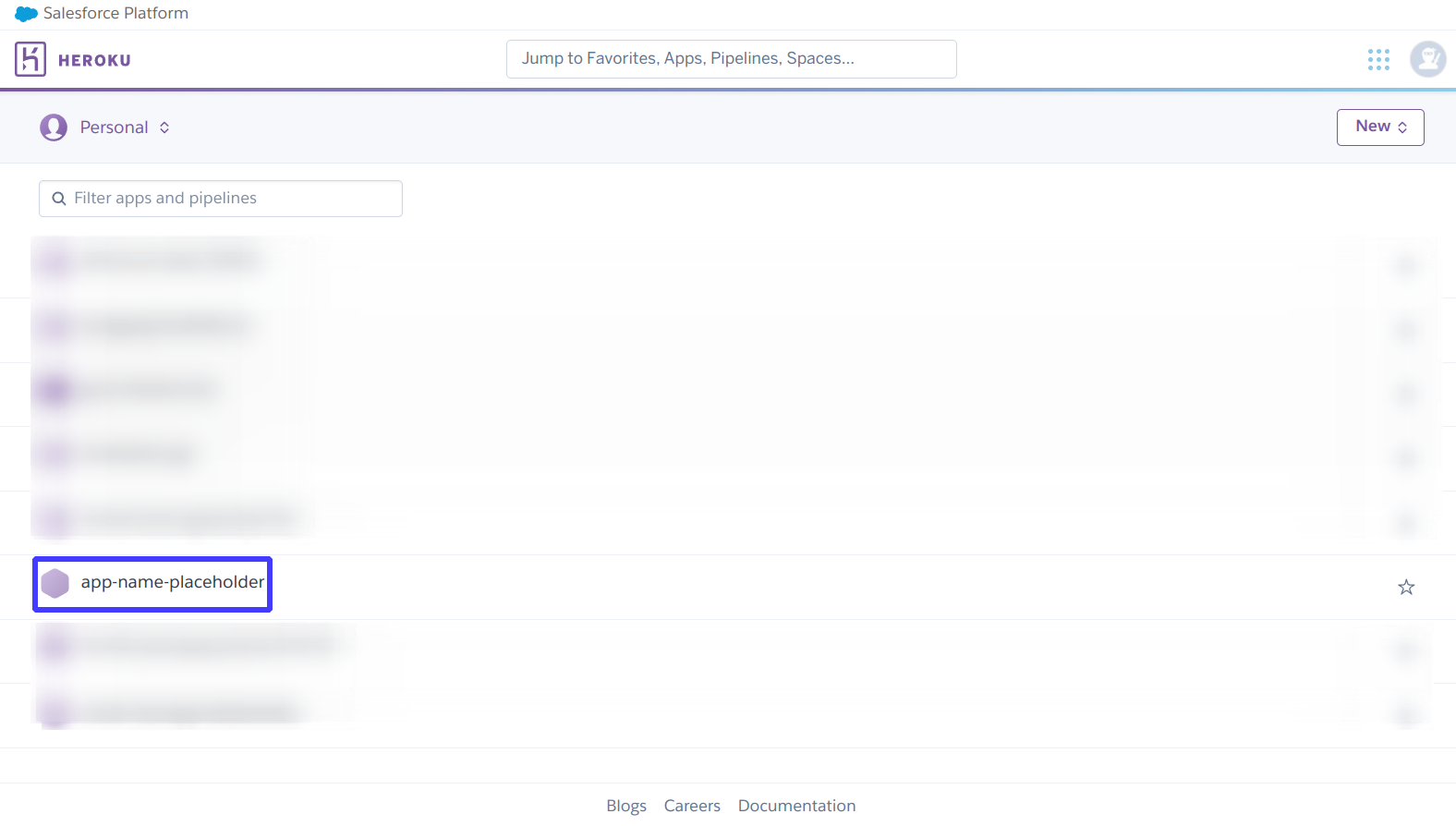 Heroku dashboard