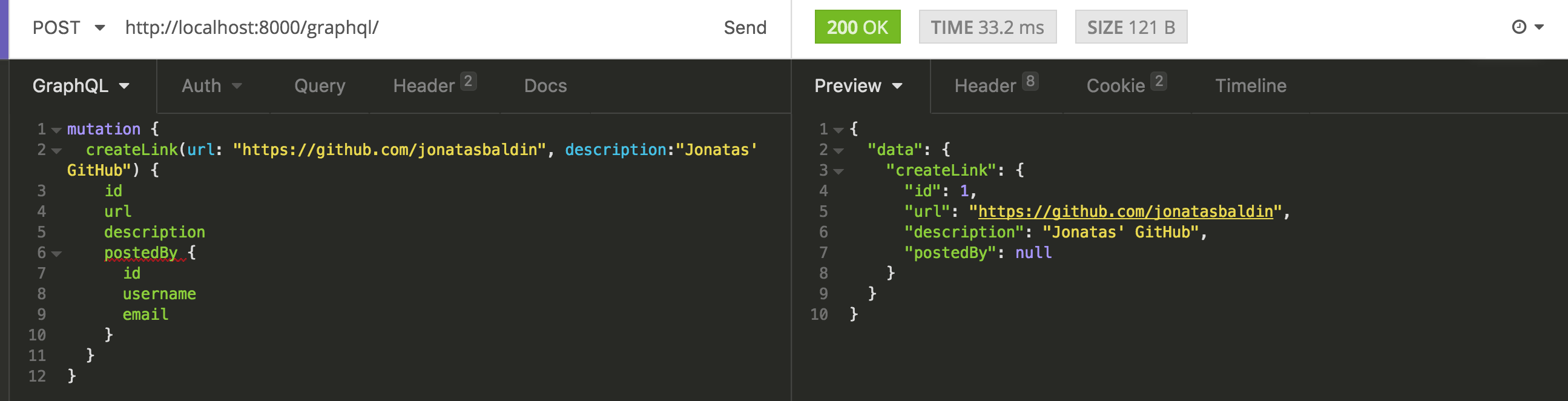 send a mutation to the server