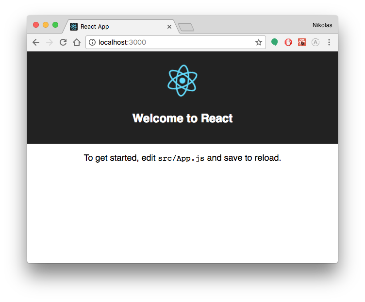Navigating to localhost:3000